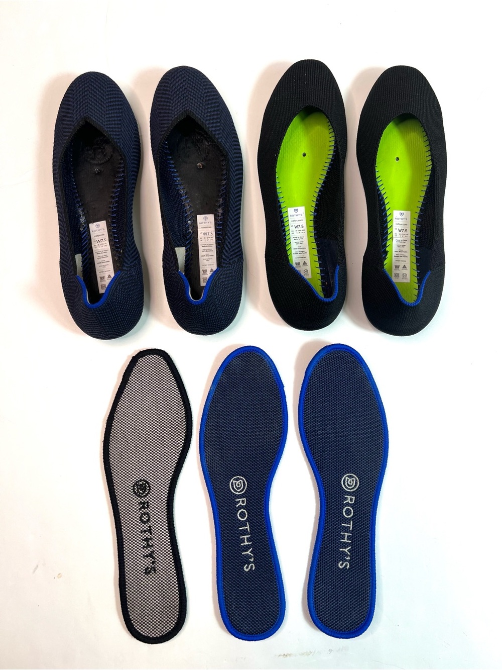 Rothy’s Bundle The Flat and The Square Flats Size 7.5 - Picture 11 of 16
